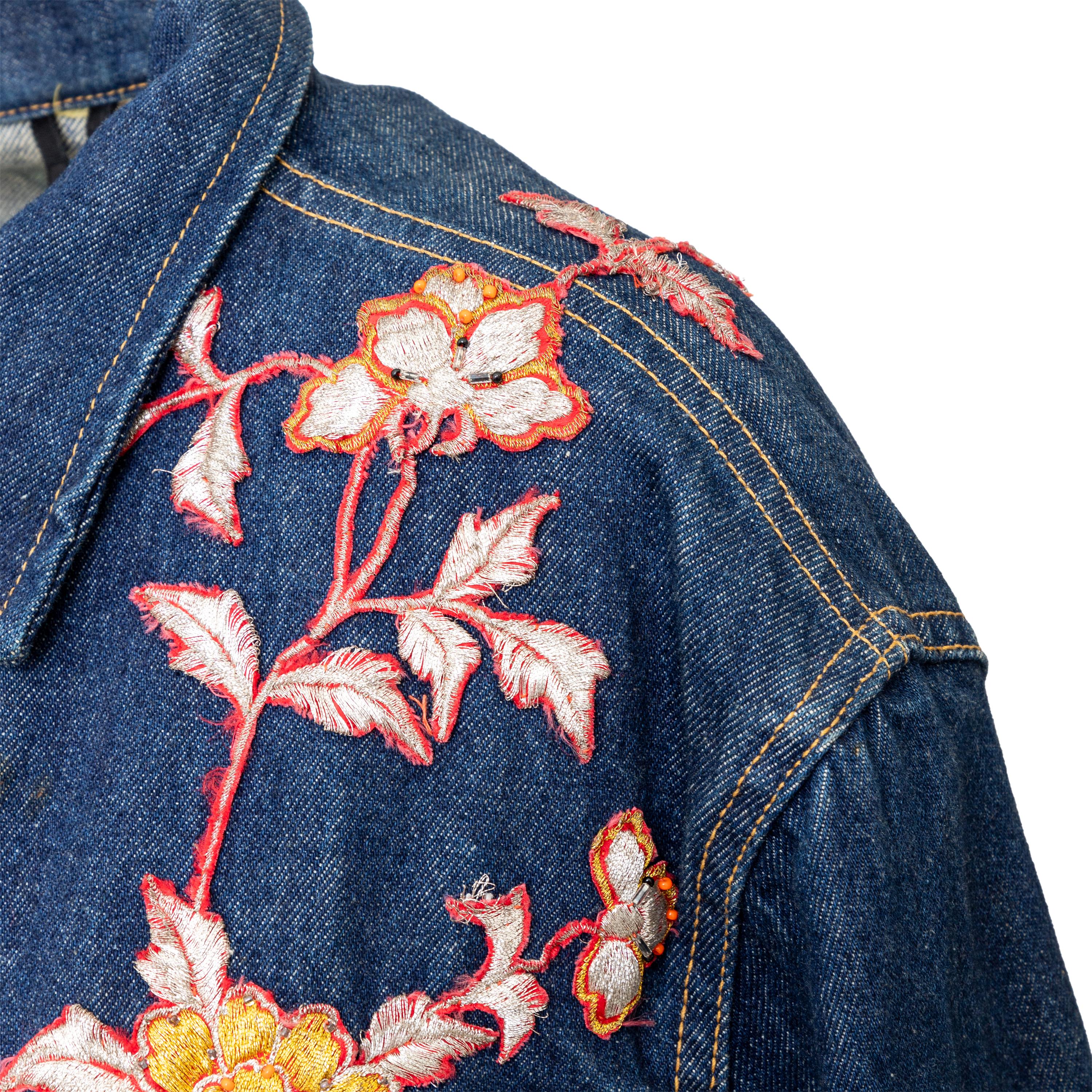 Lily Farouche Munich Embroidered Denim Jacket - '00s For Sale 4