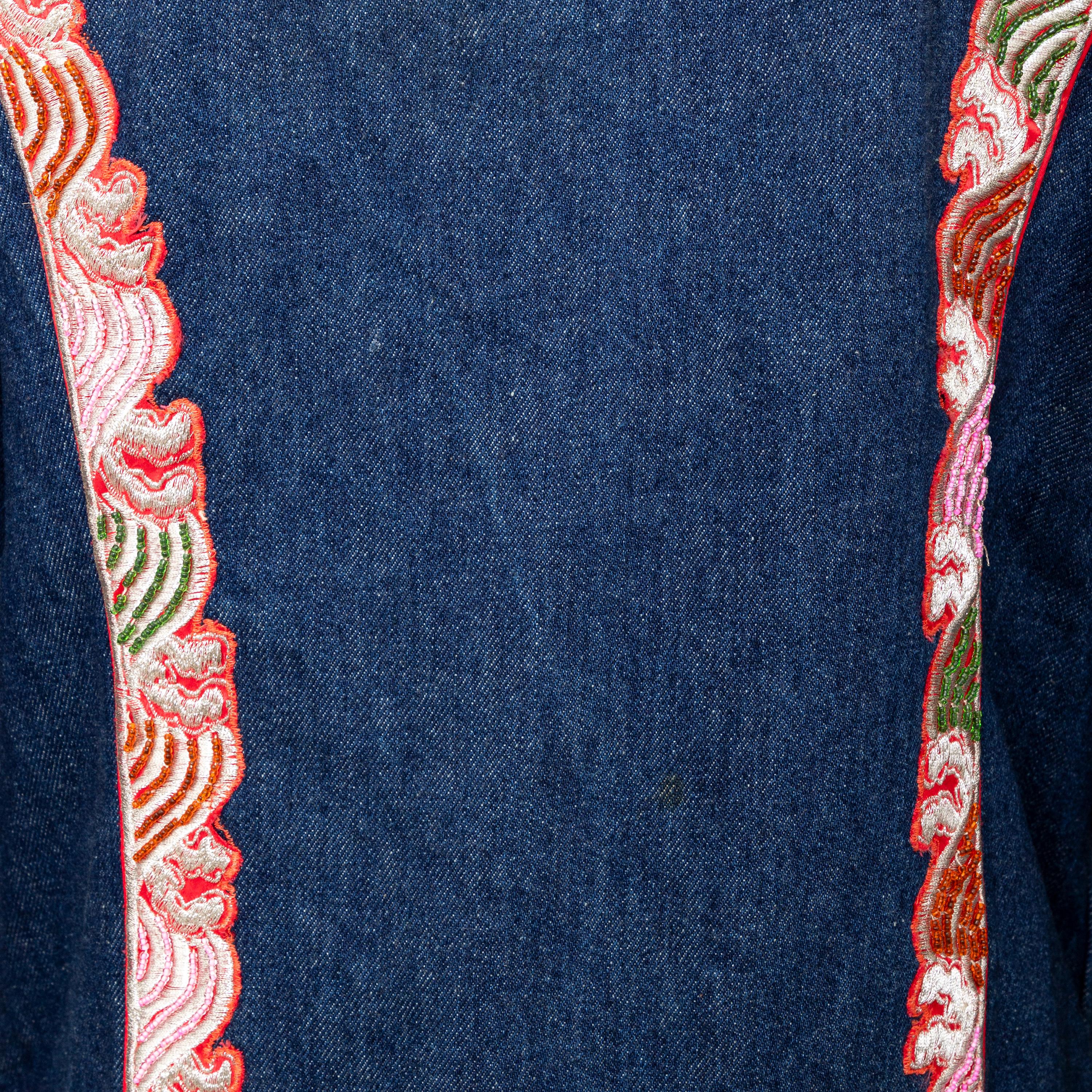 Lily Farouche Munich Embroidered Denim Jacket - '00s For Sale 8