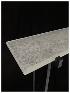 Lily Glass Console, Signed by Stefan Leo