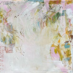 Clinking Clicquot I by Lily Harrington, Large Pink Abstract Painting on Canvas