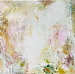Clinking Clicquot II by Lily Harrington, Large Pink Abstract Painting on Canvas