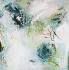 Lumina de Lily Harrington, grande peinture abstraite sur toile, vert et bleu