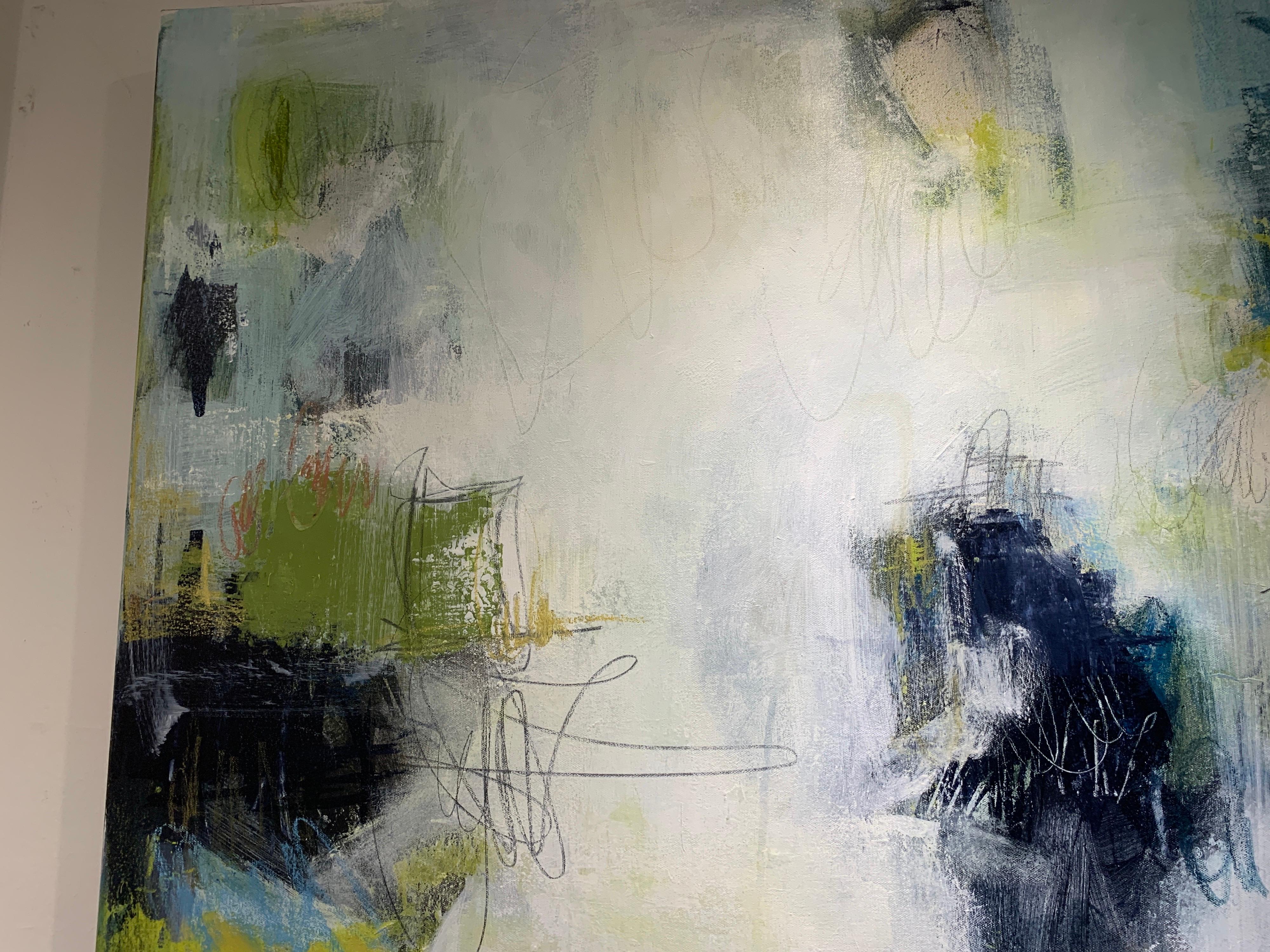 Talk Around Town by Lily Harrington, Large Abstract Painting on Canvas 4