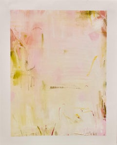 „ When Life Gives You Lemons I“ von Lily Harrington, abstraktes Gemälde auf Papier in Rosa