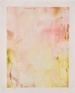 „ When Life Gives You Lemons II“ von Lily Harrington, abstraktes Gemälde auf Papier in Rosa