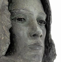 Lily Landis Bronzed Spelter Female Portrait Bust