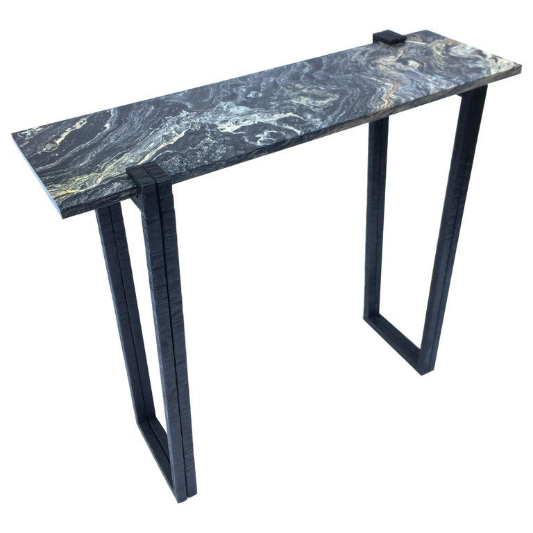 Lily Marble Console, Signed by Stefan Leo For Sale