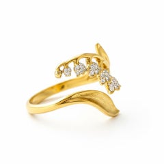 Lily of the valley 14k gold ring