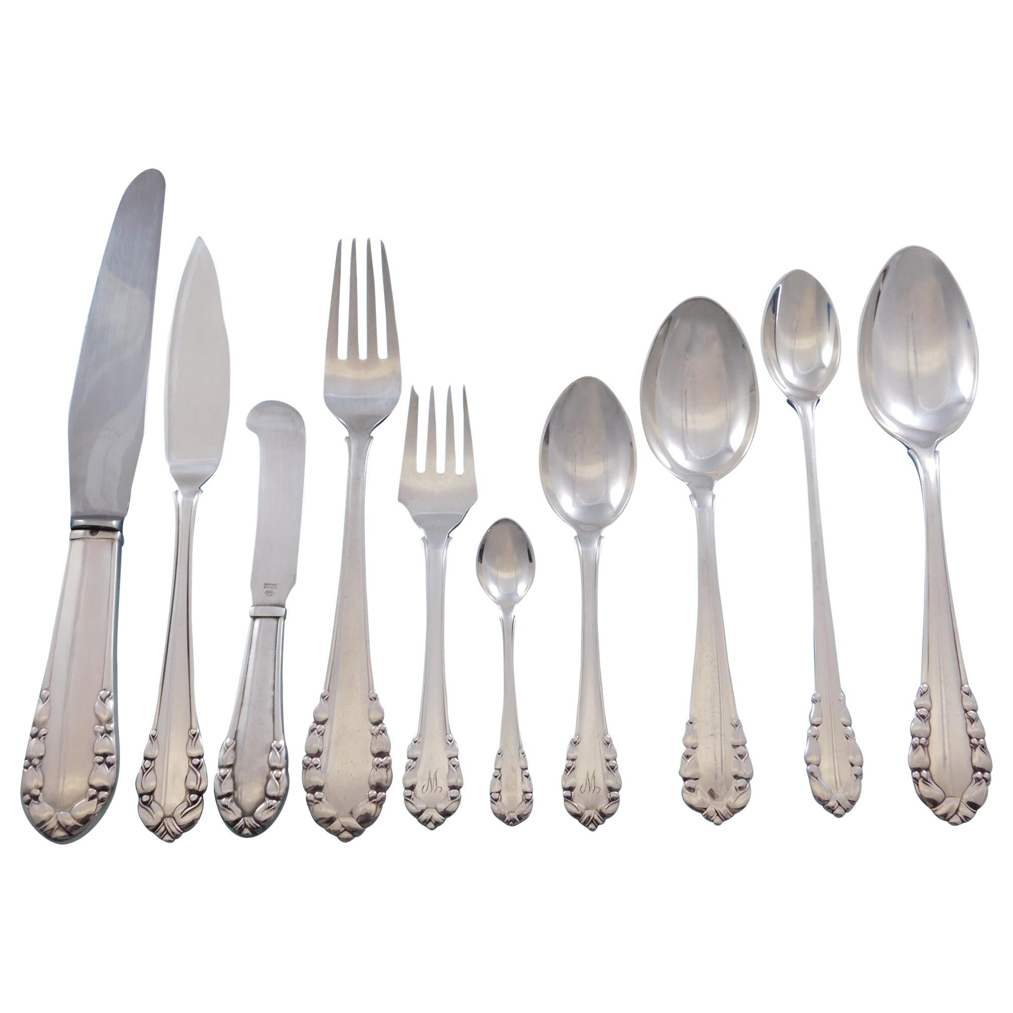 Lily of the Valley by Georg Jensen Sterling Silver Flatware Set Service 66 Pcs