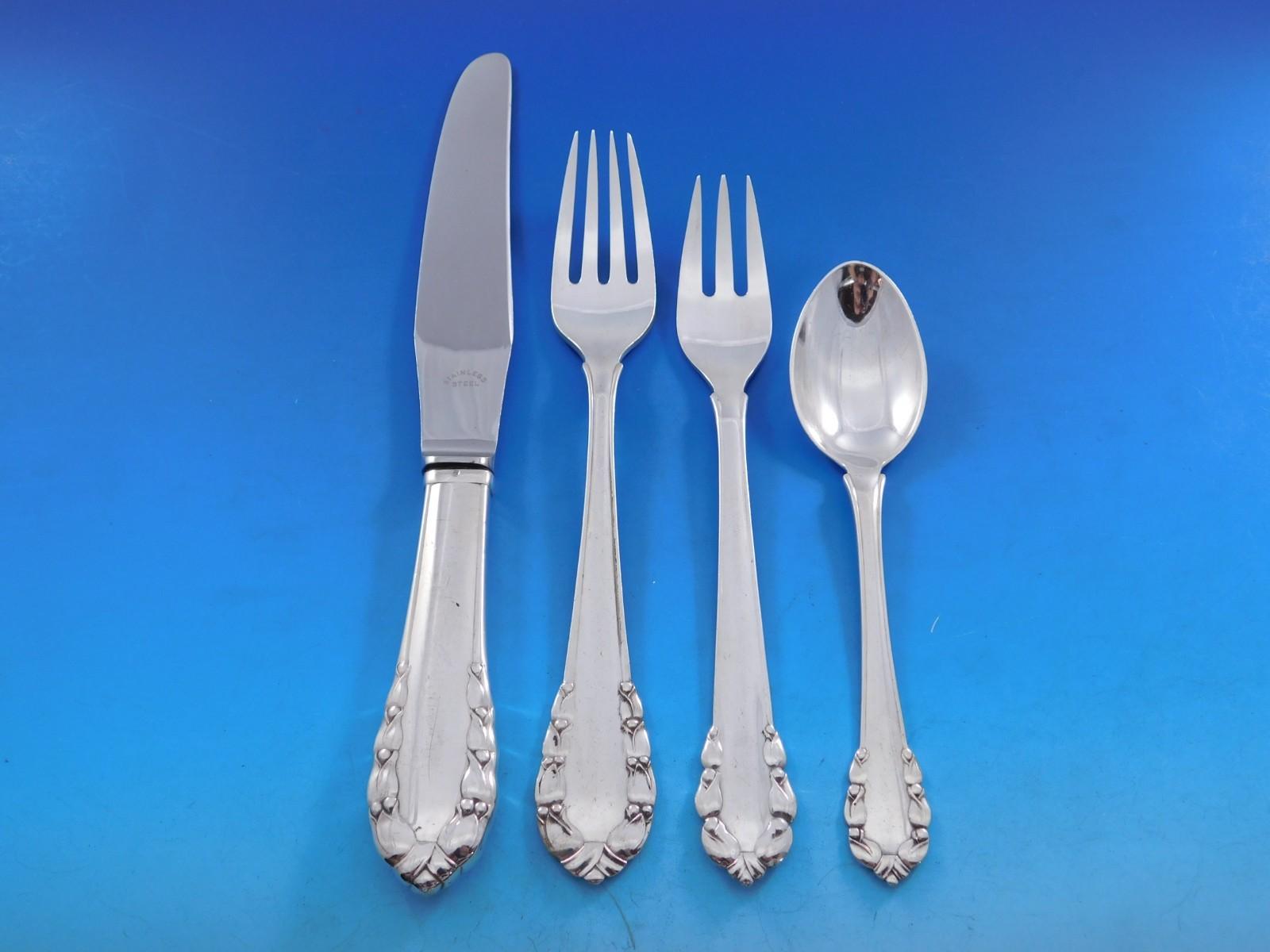 Lily of the Valley by Georg Jensen Sterling Silver Flatware Set Service 82 pcs For Sale 6
