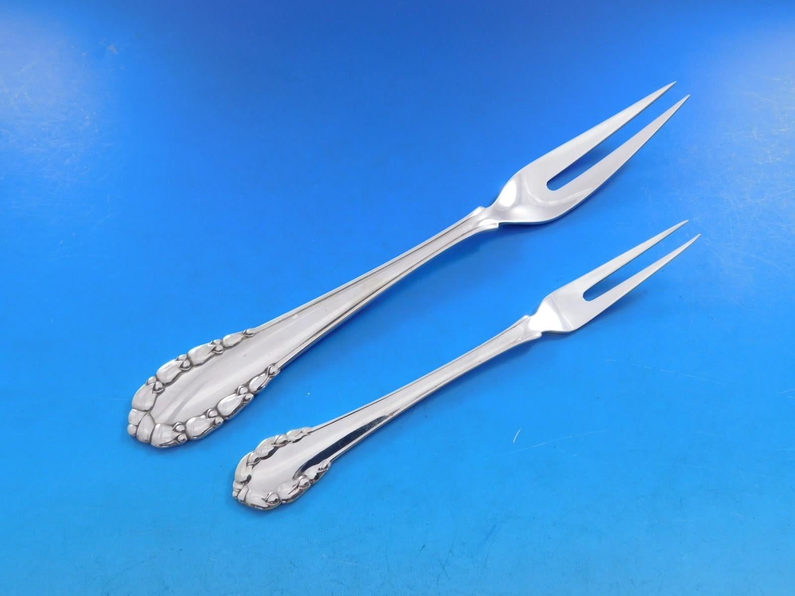 Lily of the Valley by Georg Jensen Sterling Silver Flatware Set Service 82 pcs In Excellent Condition For Sale In Big Bend, WI
