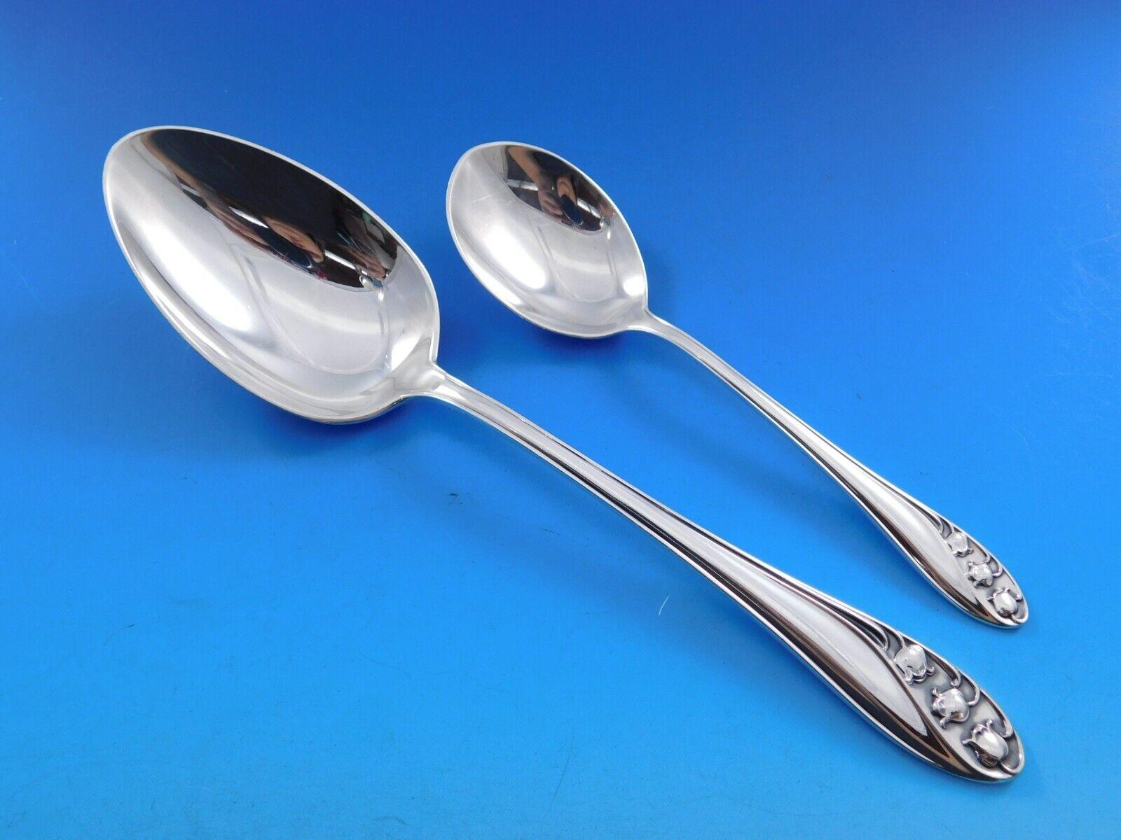 Argento 925 Set di posate in argento Sterling Lily of the Valley by Gorham 8 Servizio 52 pezzi in vendita