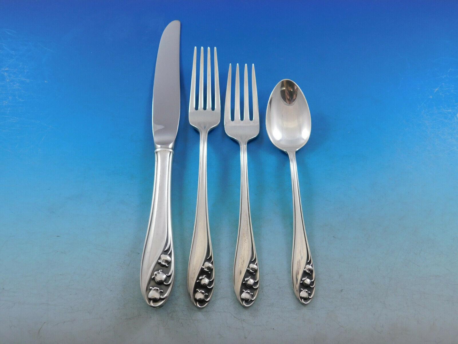 Lily of the valley by Gorham Sterling Silver Flatware set - 64 pieces. This set includes:

8 Knives, 8 7/8