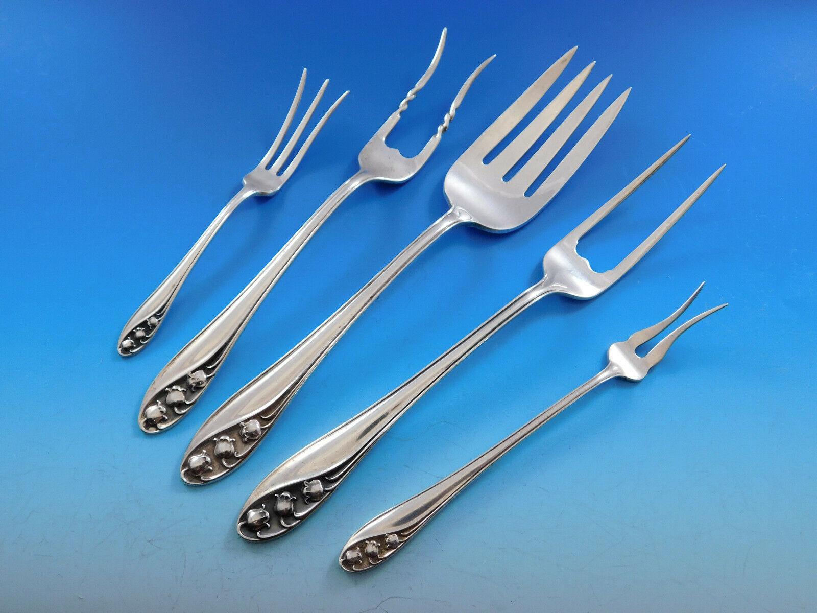 Lily of the Valley by Gorham Sterling Silver Flatware Set Service 170 pcs Dinner For Sale 3