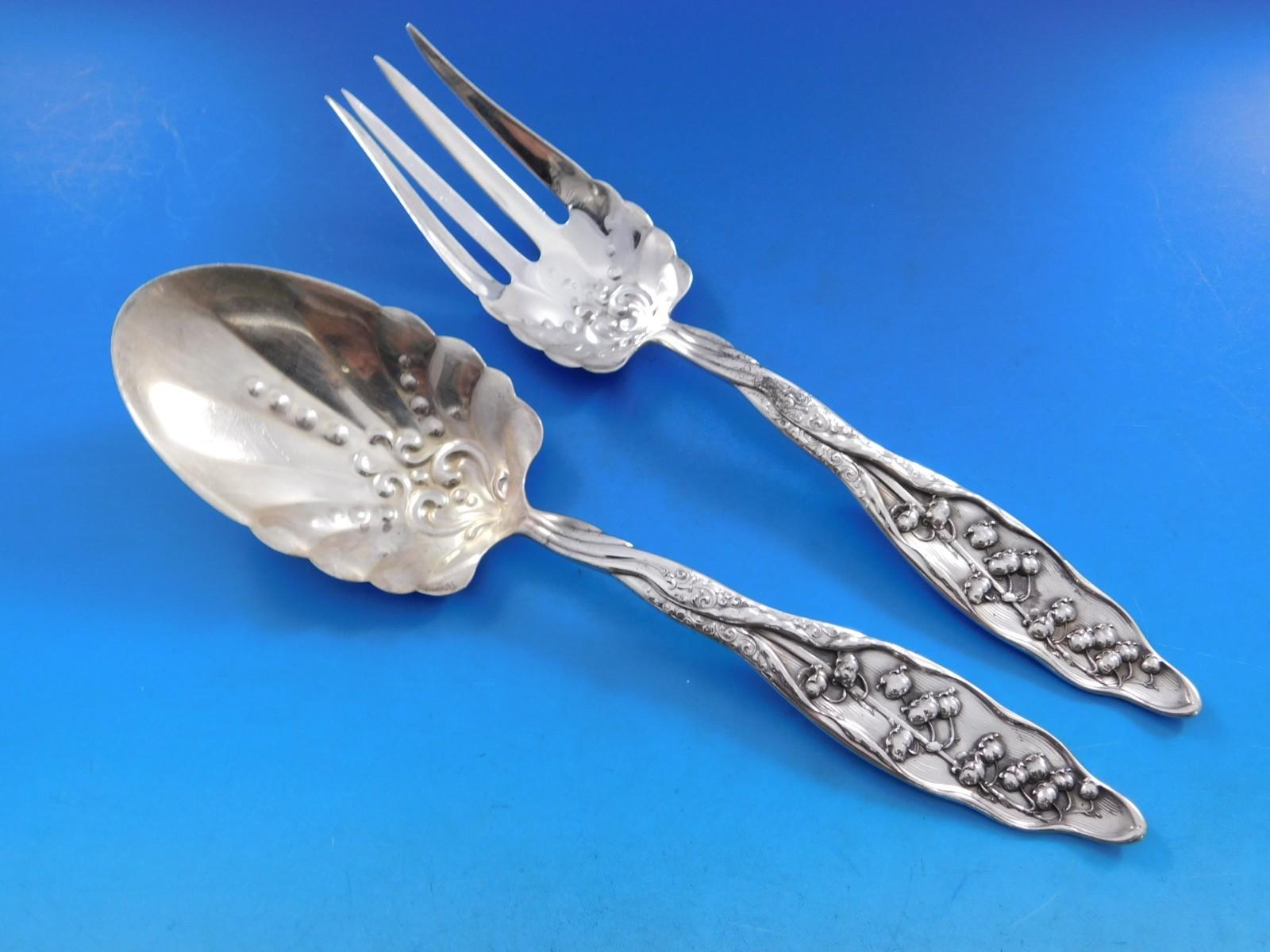 Lily of the Valley by Whiting Sterling Silver Flatware Set Service 120 pc Dinner For Sale 1