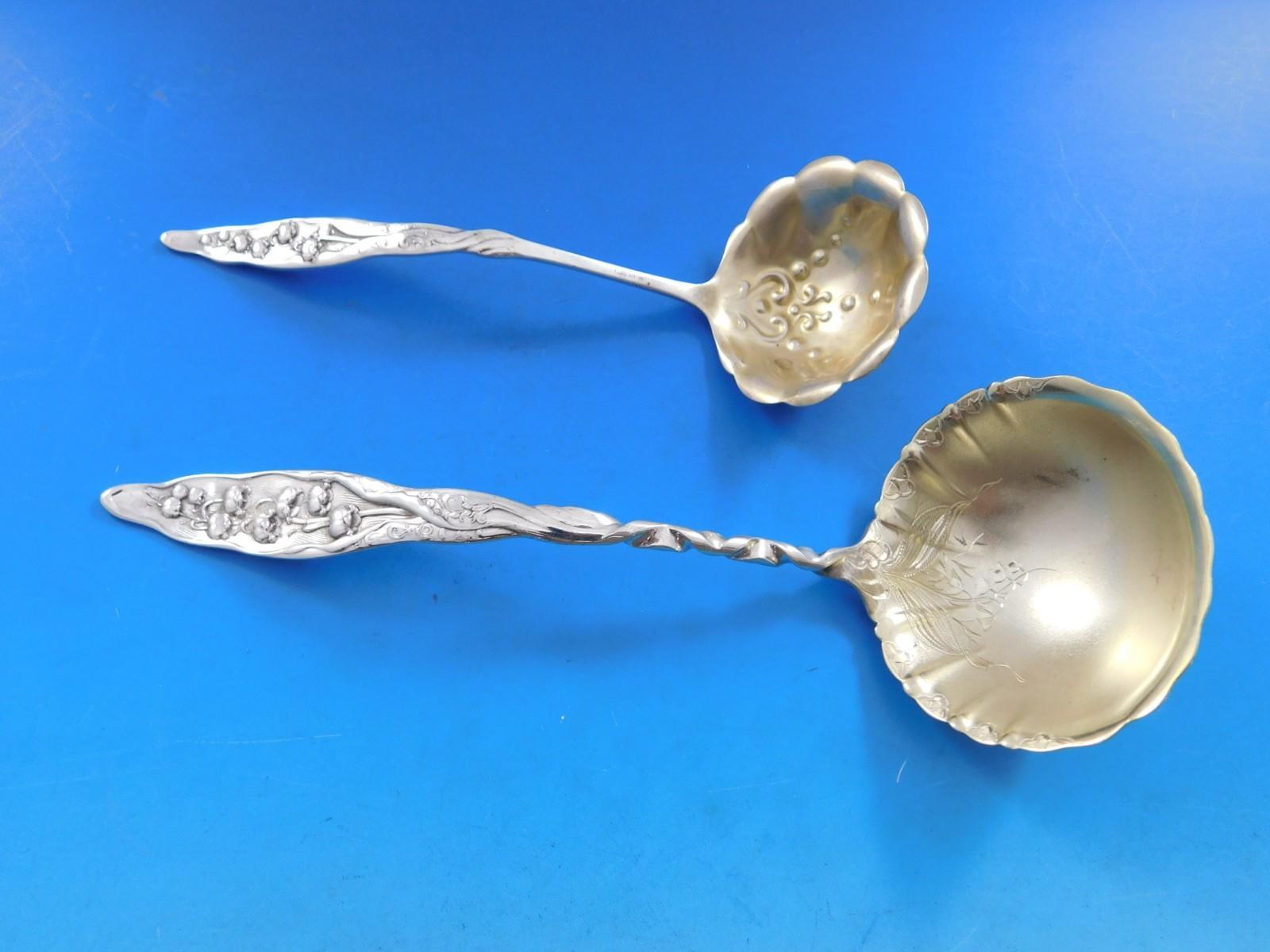 Lily of the Valley by Whiting Sterling Silver Flatware Set Service 120 pc Dinner For Sale 2