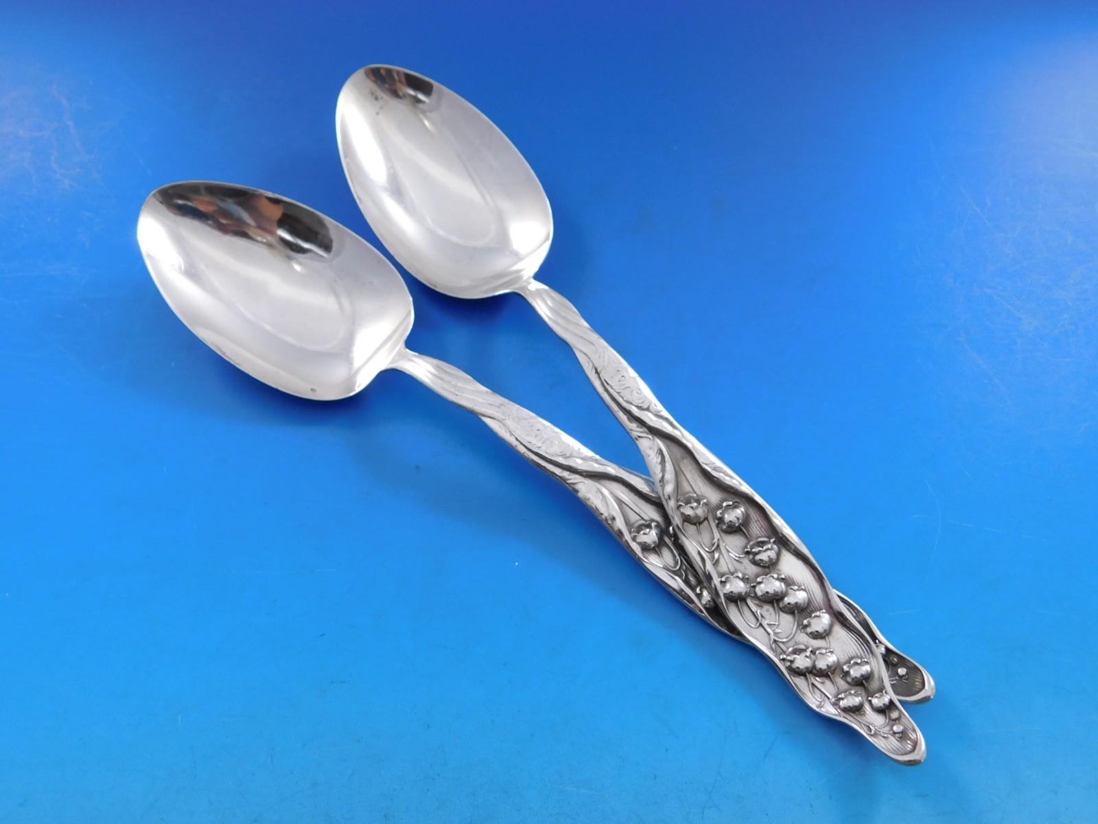 Lily of the Valley by Whiting Sterling Silver Flatware Set Service 120 pc Dinner For Sale 3