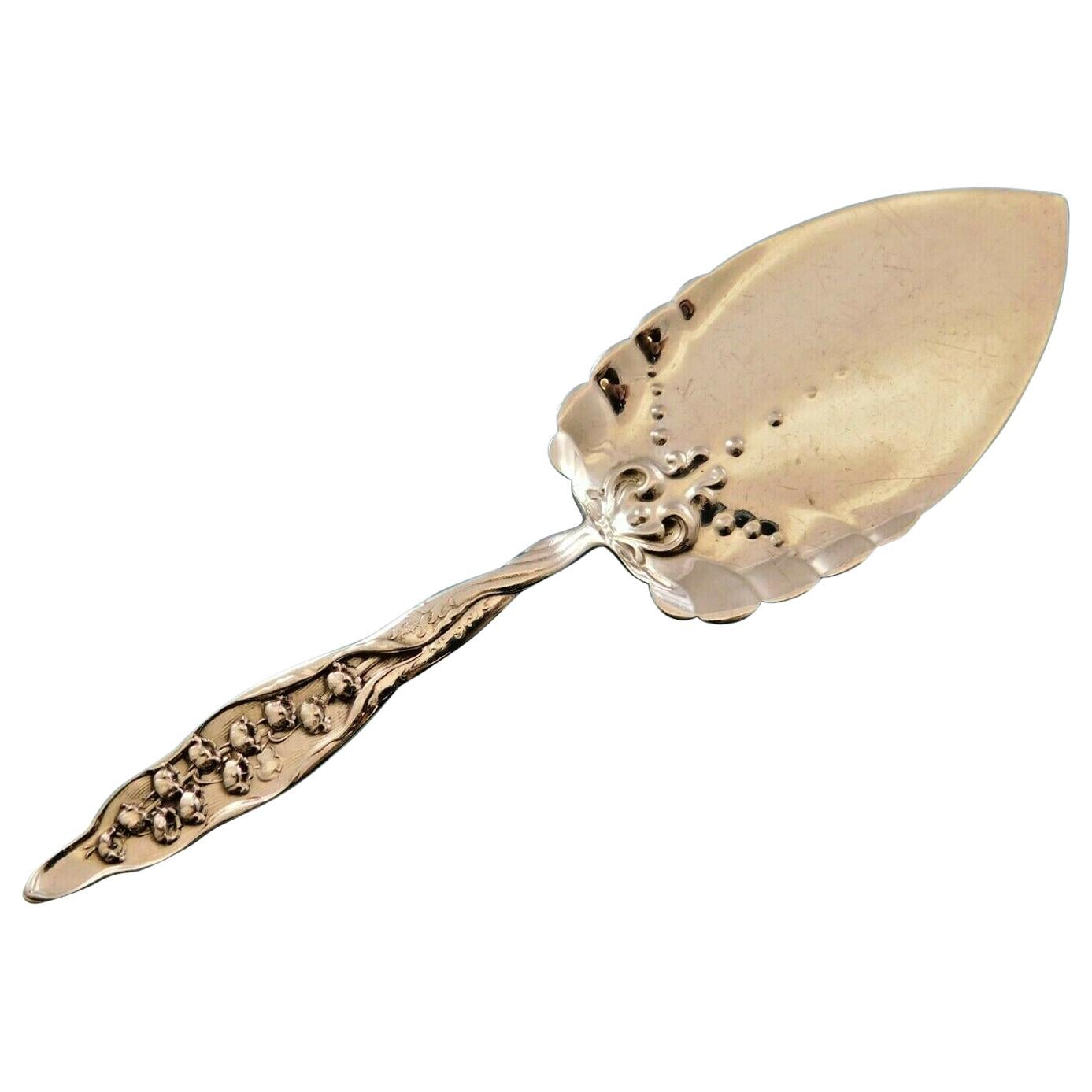 Lily by Whiting Sterling Silver Pie Server Plated Blade 10" Serving Silverware 
