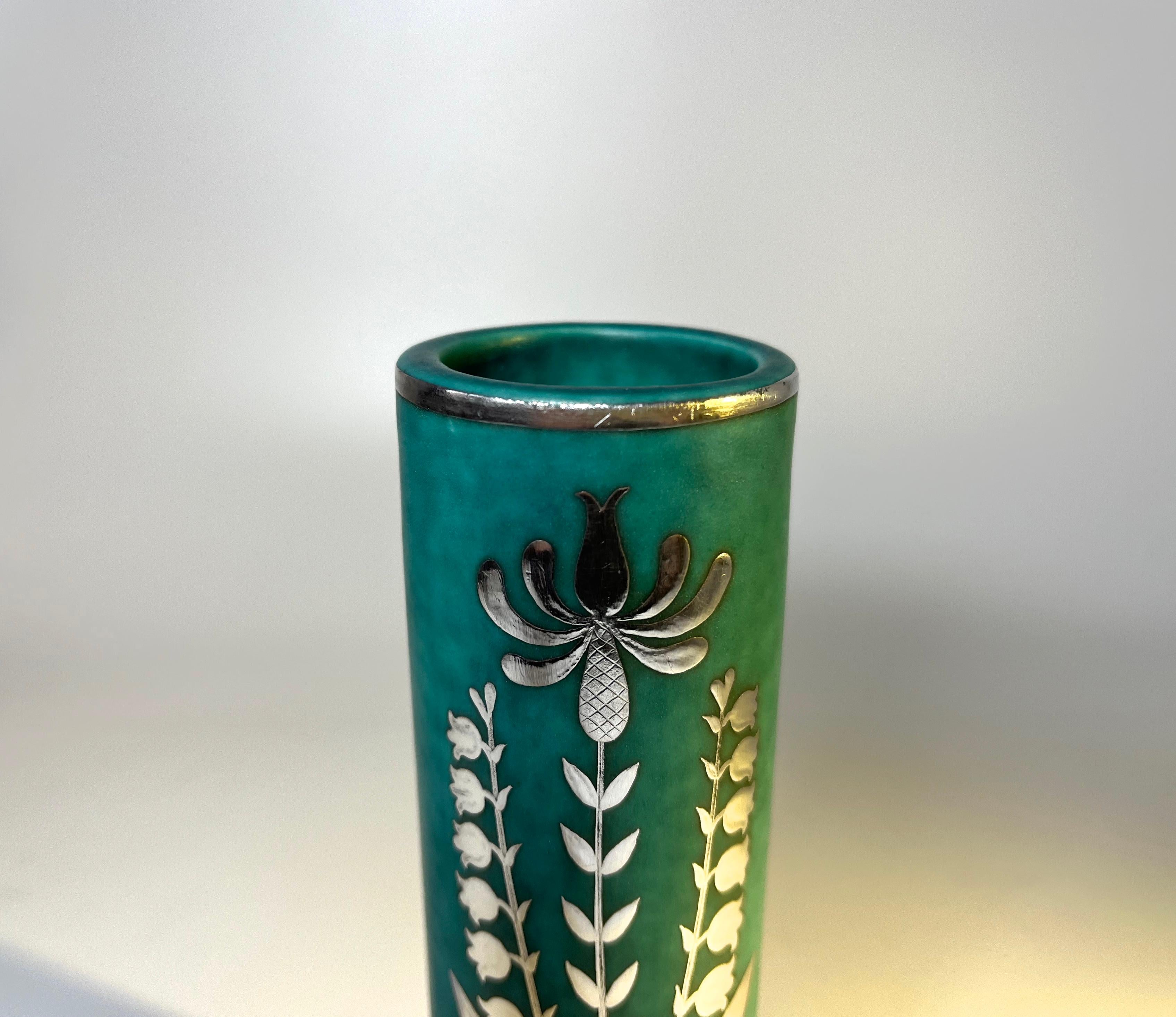 Glazed Lily of the Valley & Columbine, Stoneware Vase Wilhelm Kage, Argenta Gustavsberg