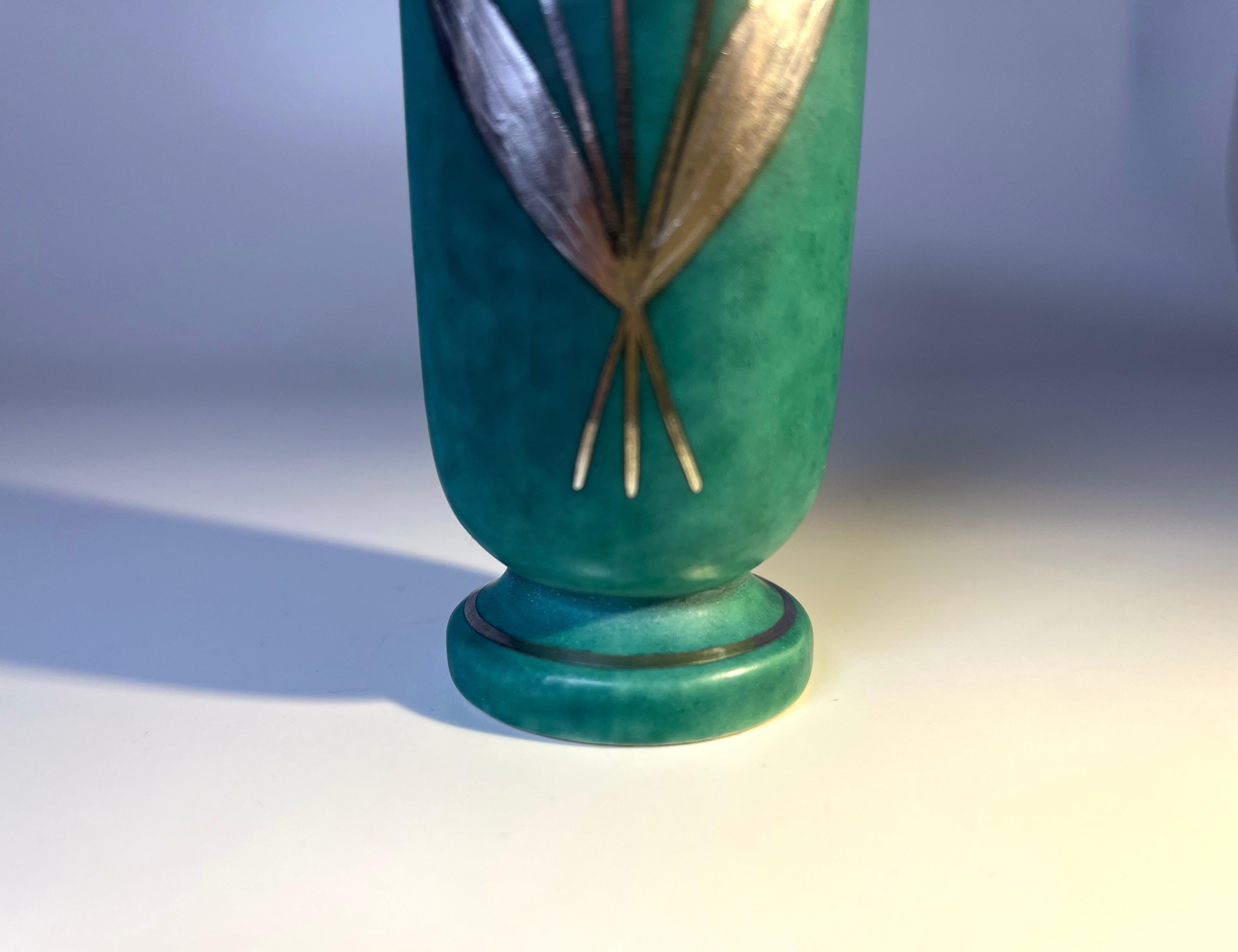 Lily of the Valley & Columbine, Stoneware Vase Wilhelm Kage, Argenta Gustavsberg In Good Condition In Rothley, Leicestershire