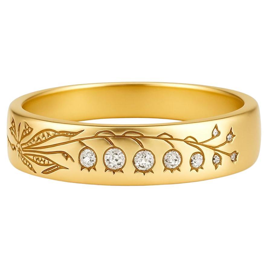 Lily of the valley silver, gold ring