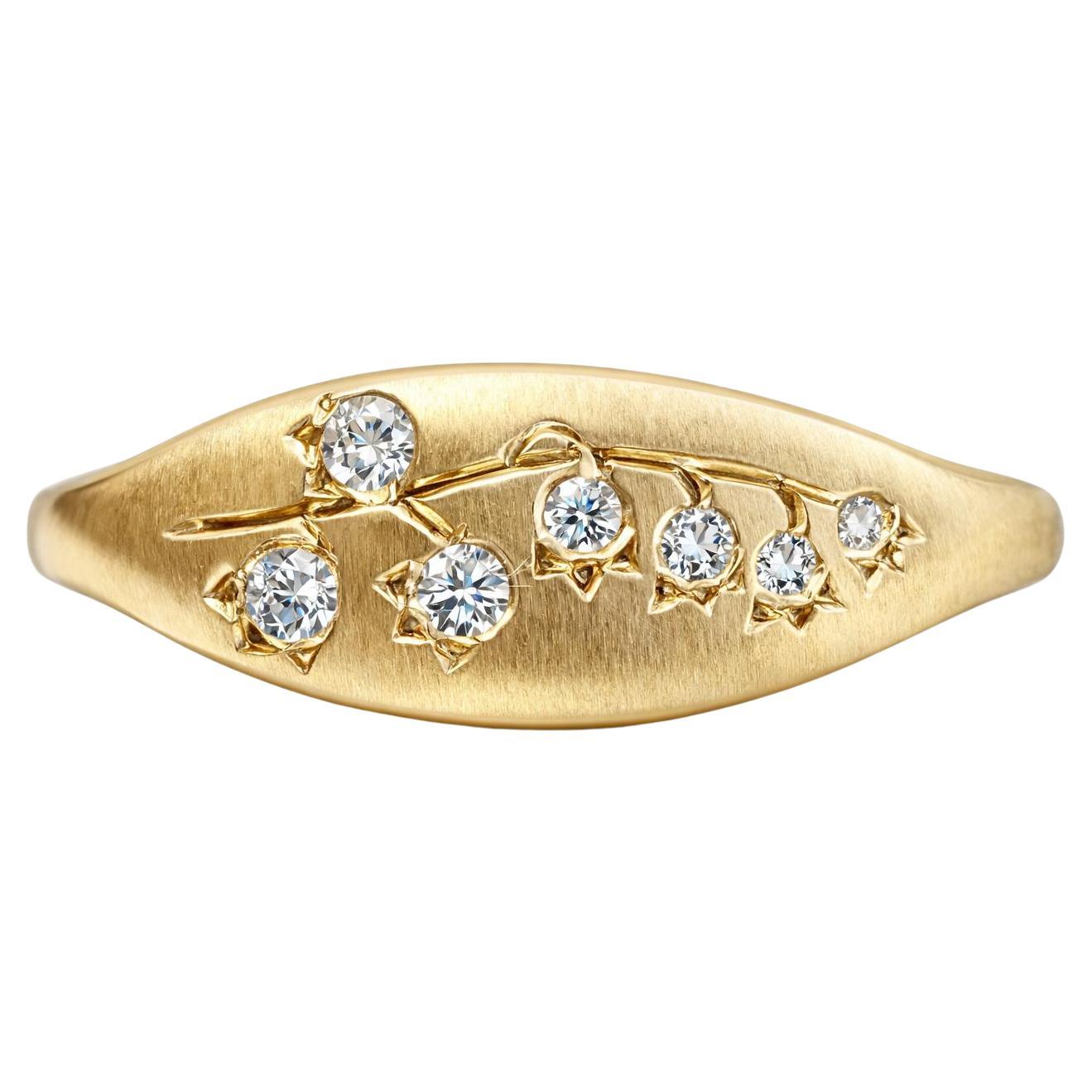 For Sale:  Lily of the valley silver, gold ring