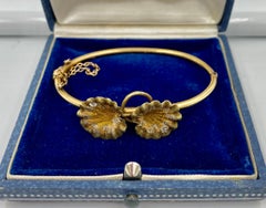 Pulsera de diamantes talla rosa Lily Pad Art Nouveau Oro Multicolor