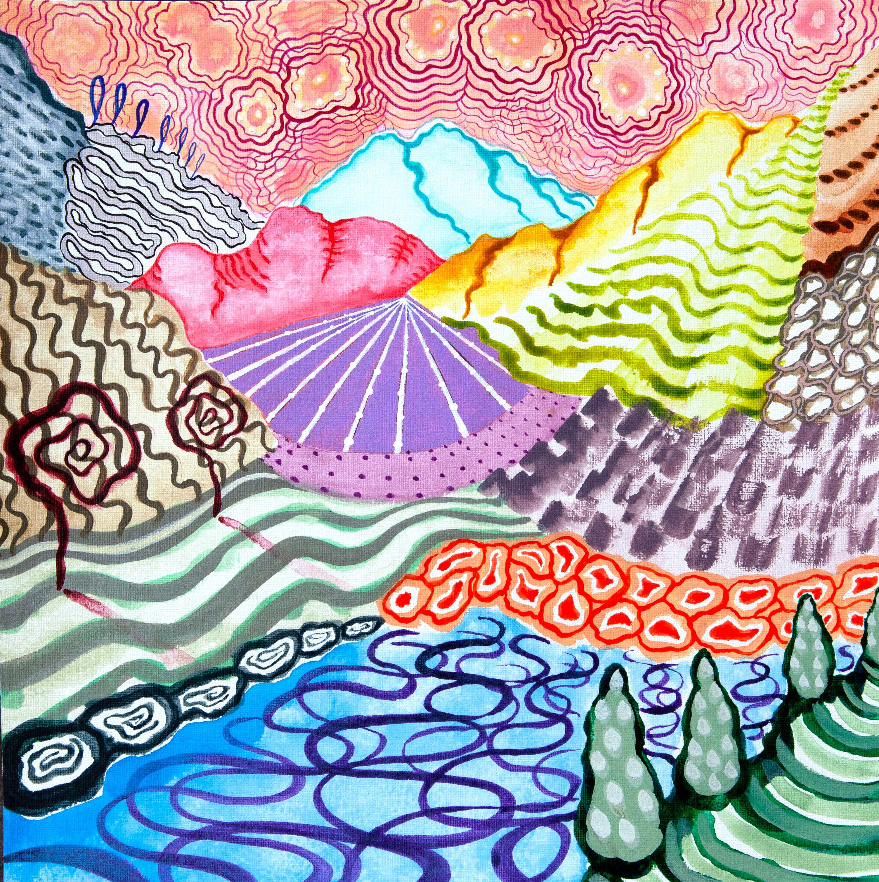 Lily Prince Landscape Painting - Como, 1, Rhythmic, Plein Air Landscapes