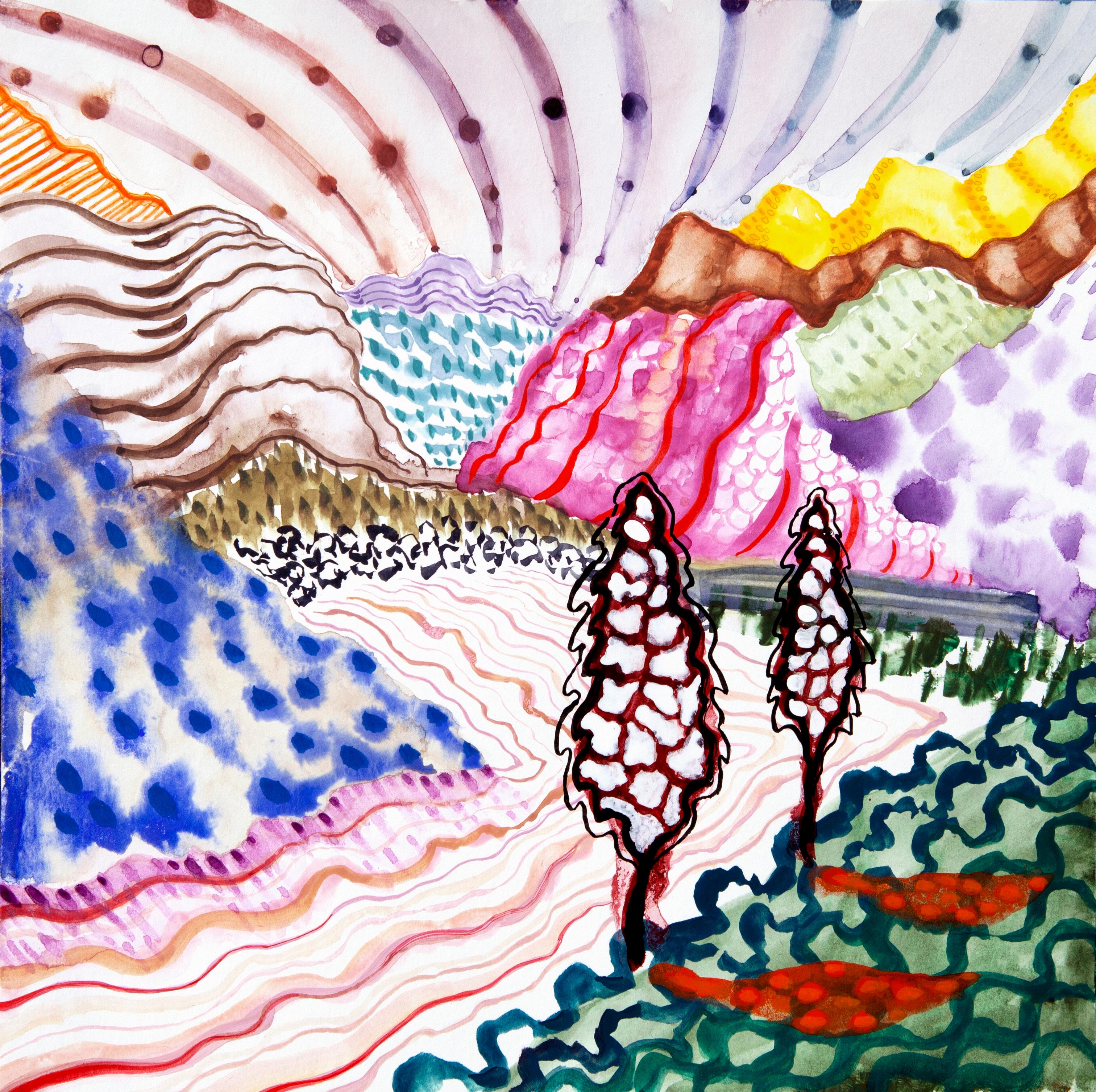 Lily Prince Landscape Painting - Como, 3, Rhythmic, Plein Air Landscapes