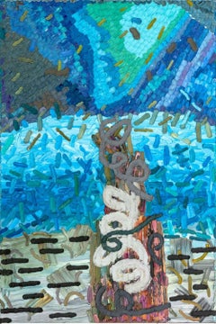 Lily Ramirez "Ocean, Border and Barbed Wire" Oil