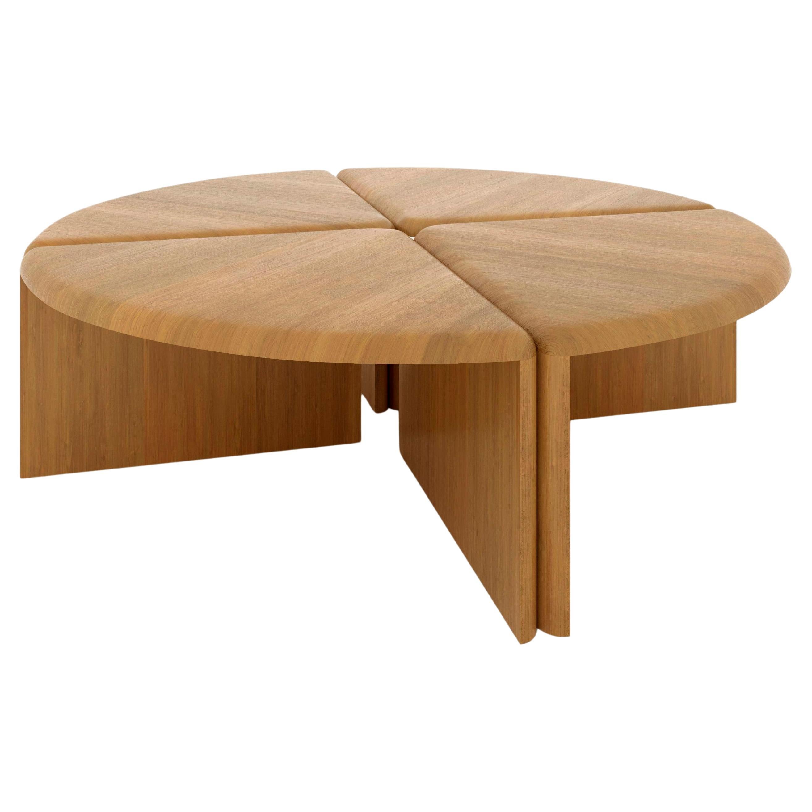 Lily Round Oak Coffee Table by Fred and Juul For Sale