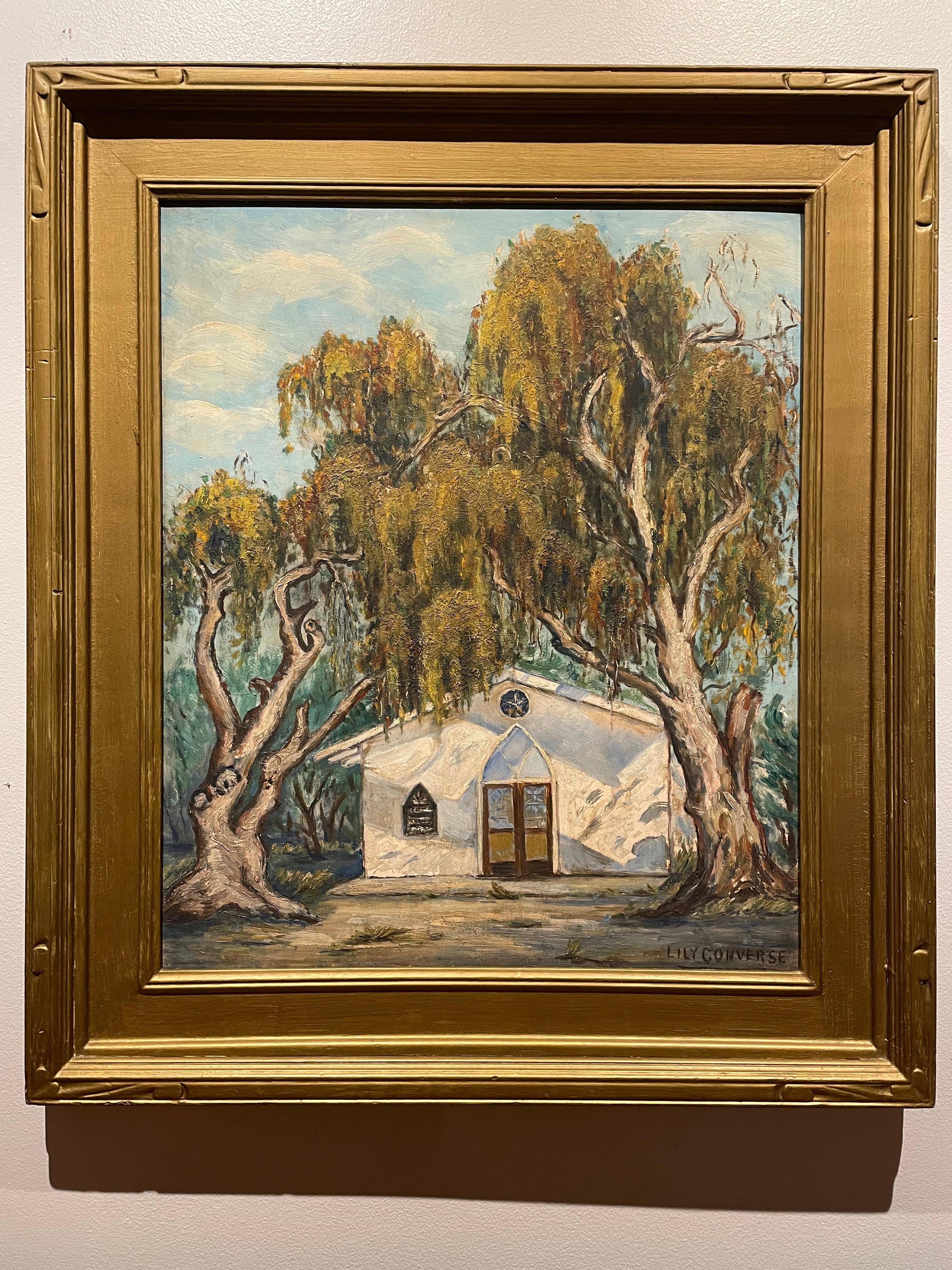 Lily S. Converse Landscape Painting – Impressionistisches Gemälde im Südwesten (Kalifornien?), Lily S., um 1940
