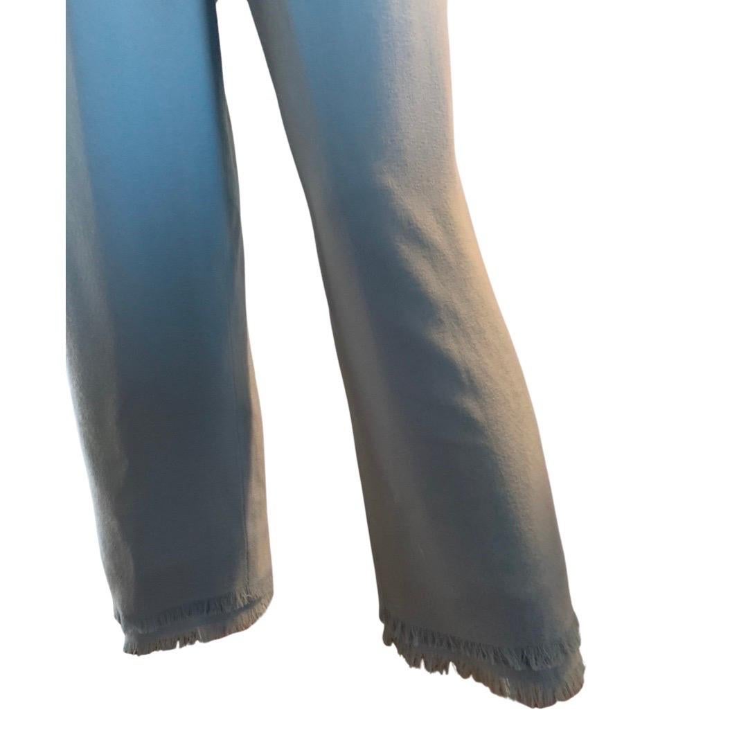Gray Lily Samii Custom Made Aquamarine Crepe Blouse, Skirt & Pant 3 Piece Set Size 6 For Sale