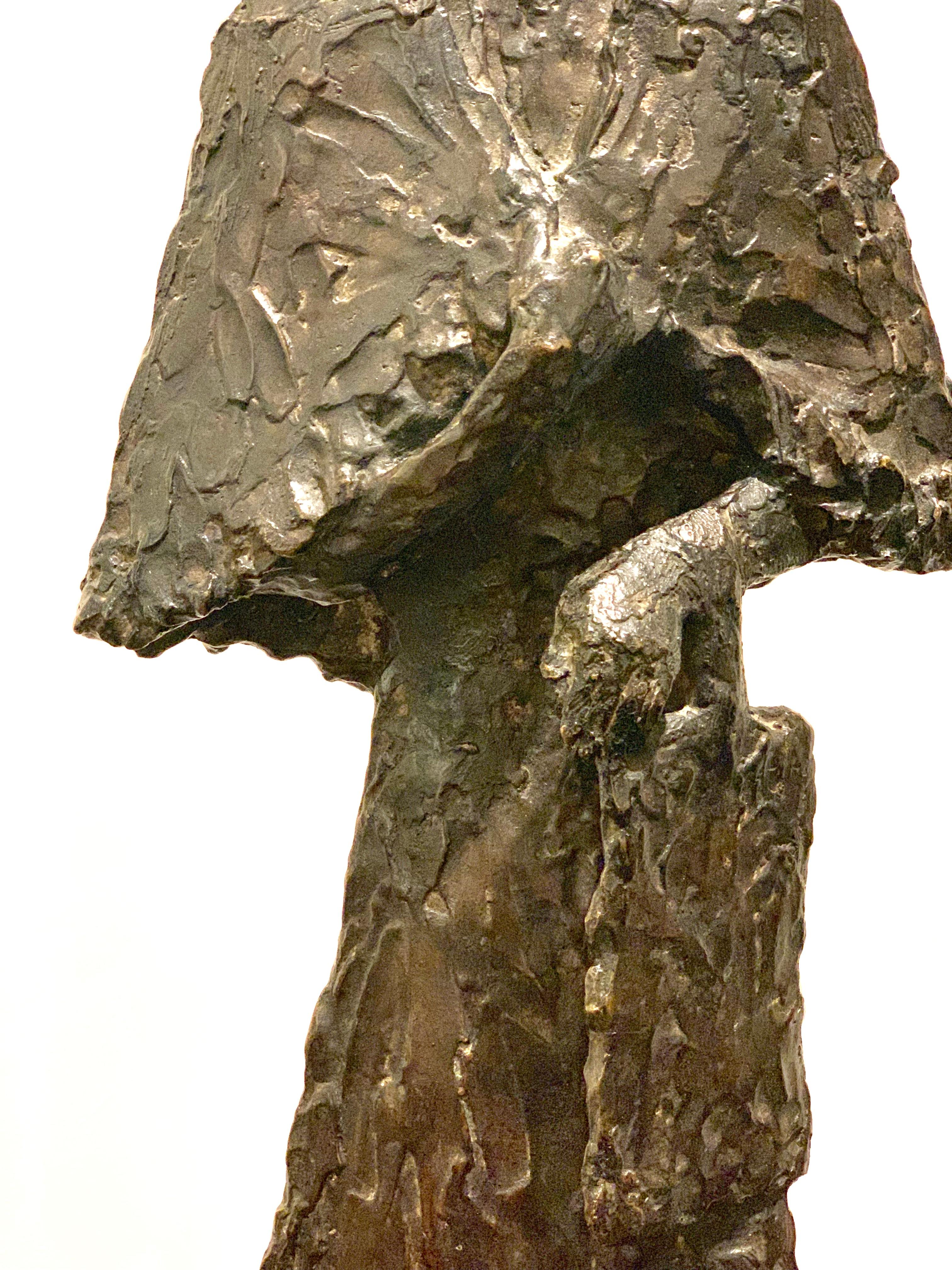 Bronze Sculpture Standing Woman - Brown Figurative Sculpture by Lily Shore