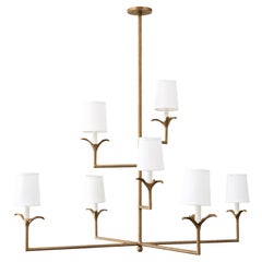 Lily Stems Chandelier in Aged Gold