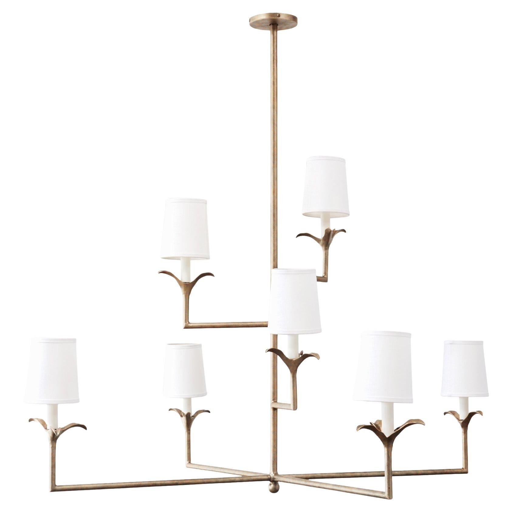 Lampadario Lily Stems in argento invecchiato