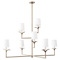 Lily Stems Chandelier in Aged Silver