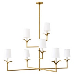 Lily Stems Chandelier in Brilliant Gold