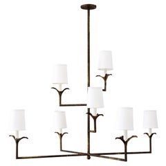 Lily Stems Chandelier in Gold Rubbed Black