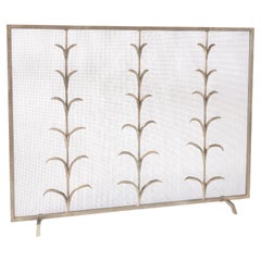 Écran de cheminée Lily Stems en argent vieilli