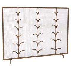 Paravento per caminetto Lily Stems in Tabacco