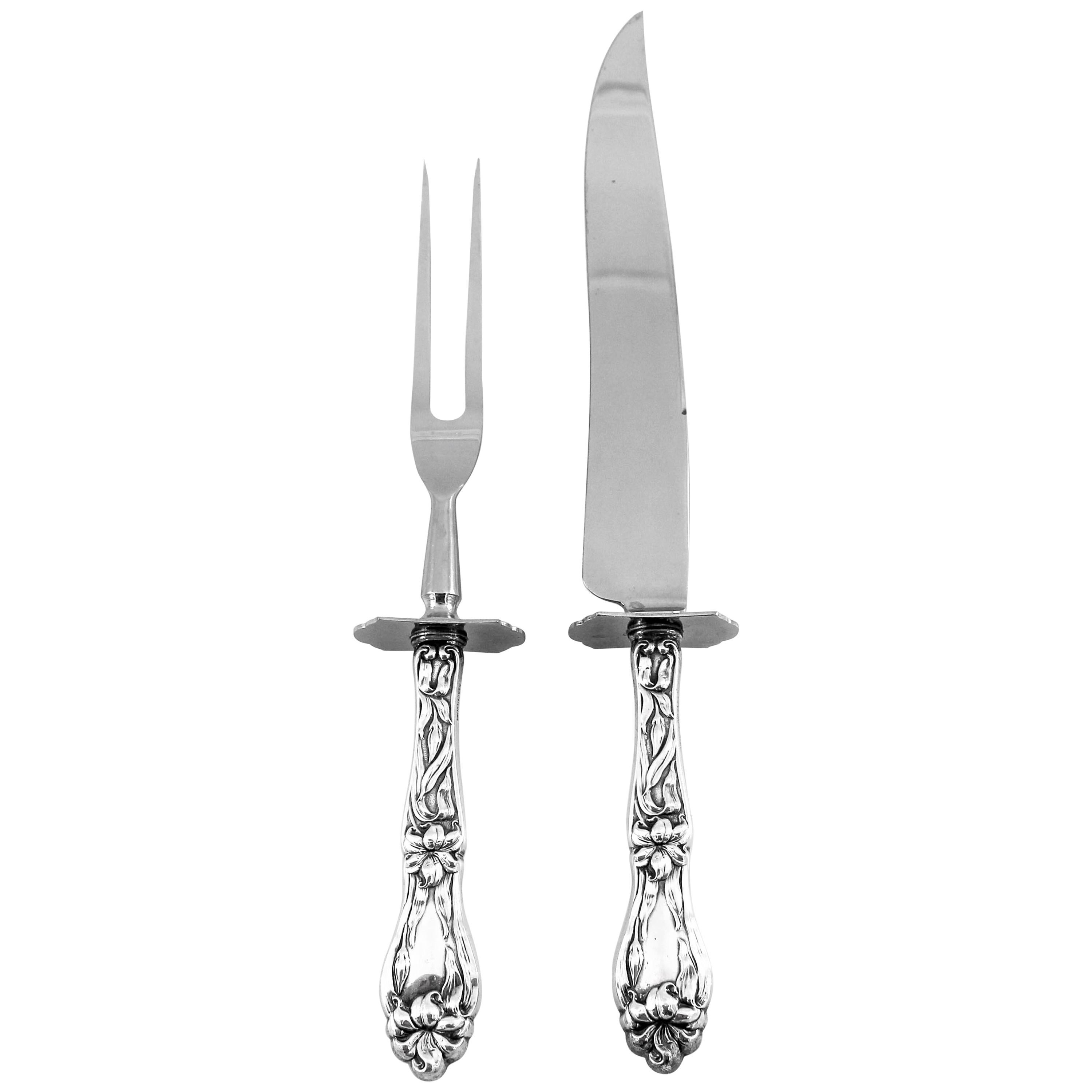 Lily Sterling Carving Set For Sale