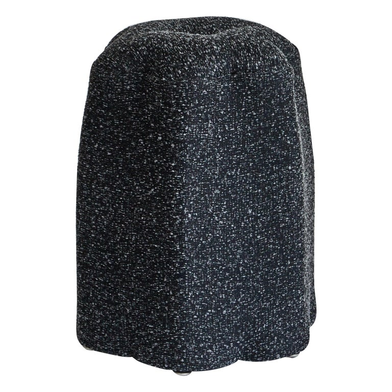 Lily Stool, Charcoal Bouclé Stool by Christian Siriano For Sale
