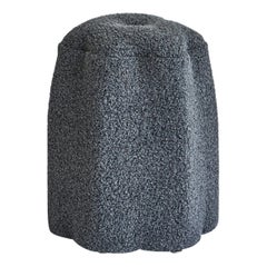 Lily Stool, Dark Gray Bouclé Stool by Christian Siriano