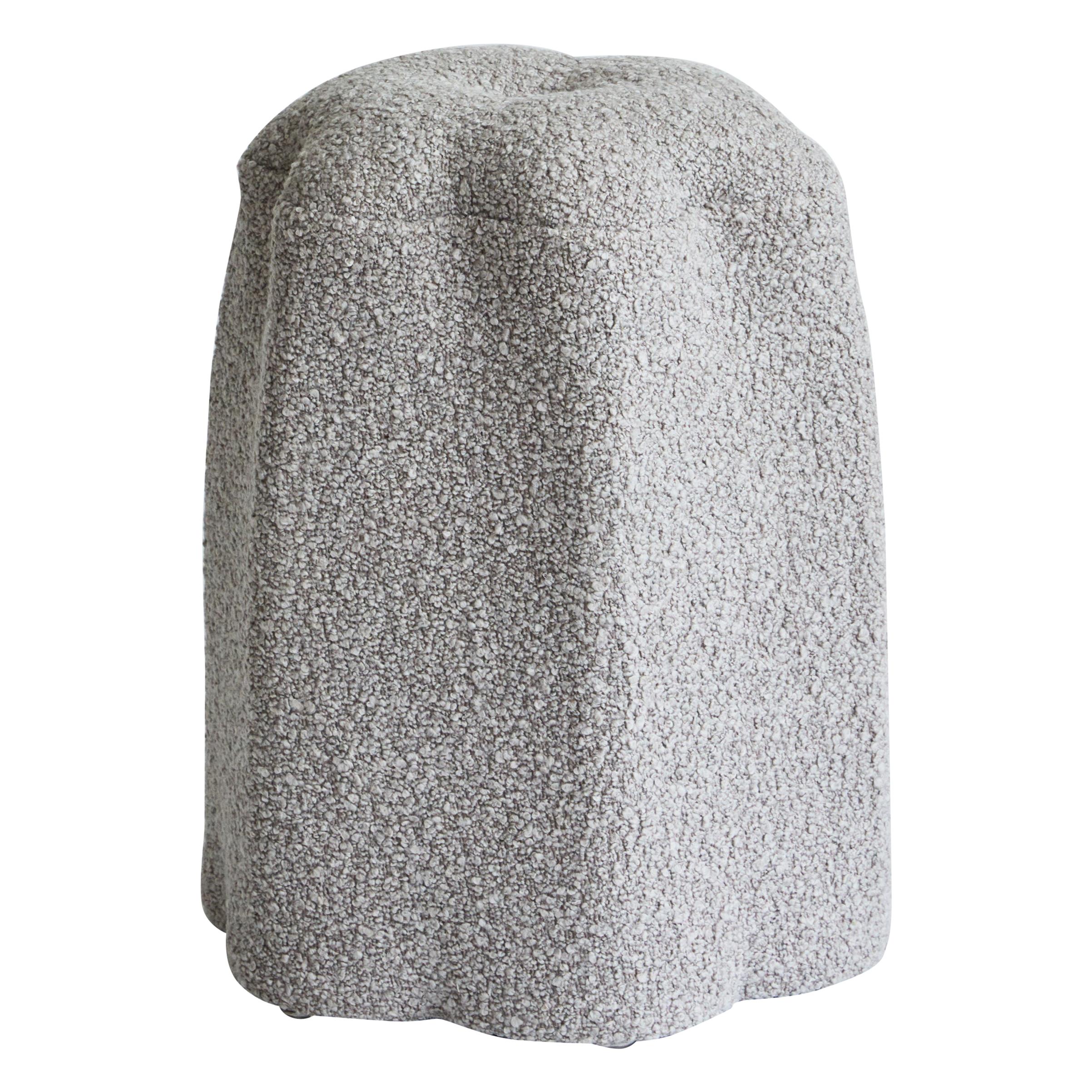 Lily Stool, Taupe Bouclé Stool by Christian Siriano