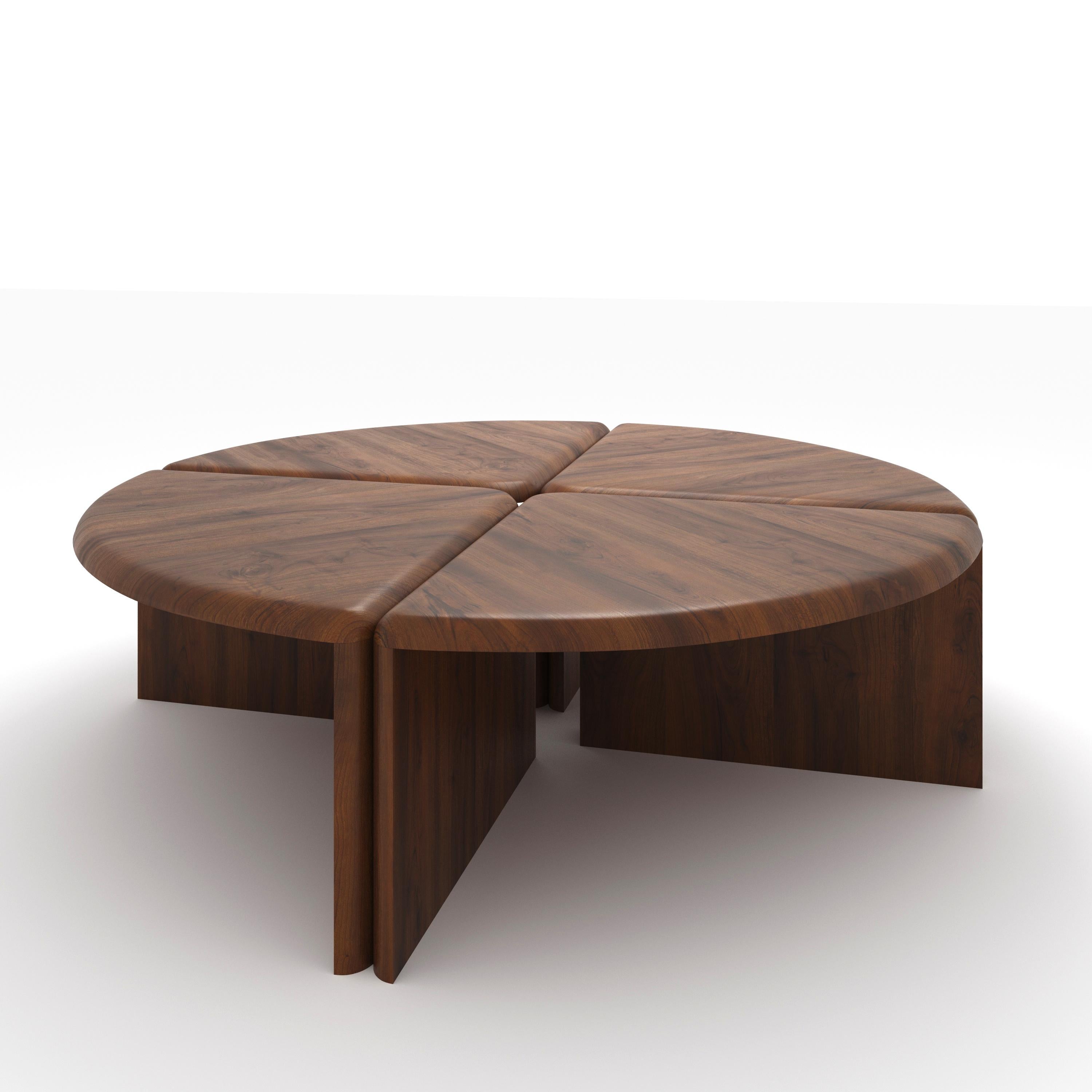 Lily Walnut Coffee Table by Fred and Juul
Dimensions: Ø 122 x H 36 cm.
Materials: Canaletto walnut.

Fred&Juul, short for Federico Minarelli and Julie Janssen, are two architects who decided to work as architects isn’t for them. It was when