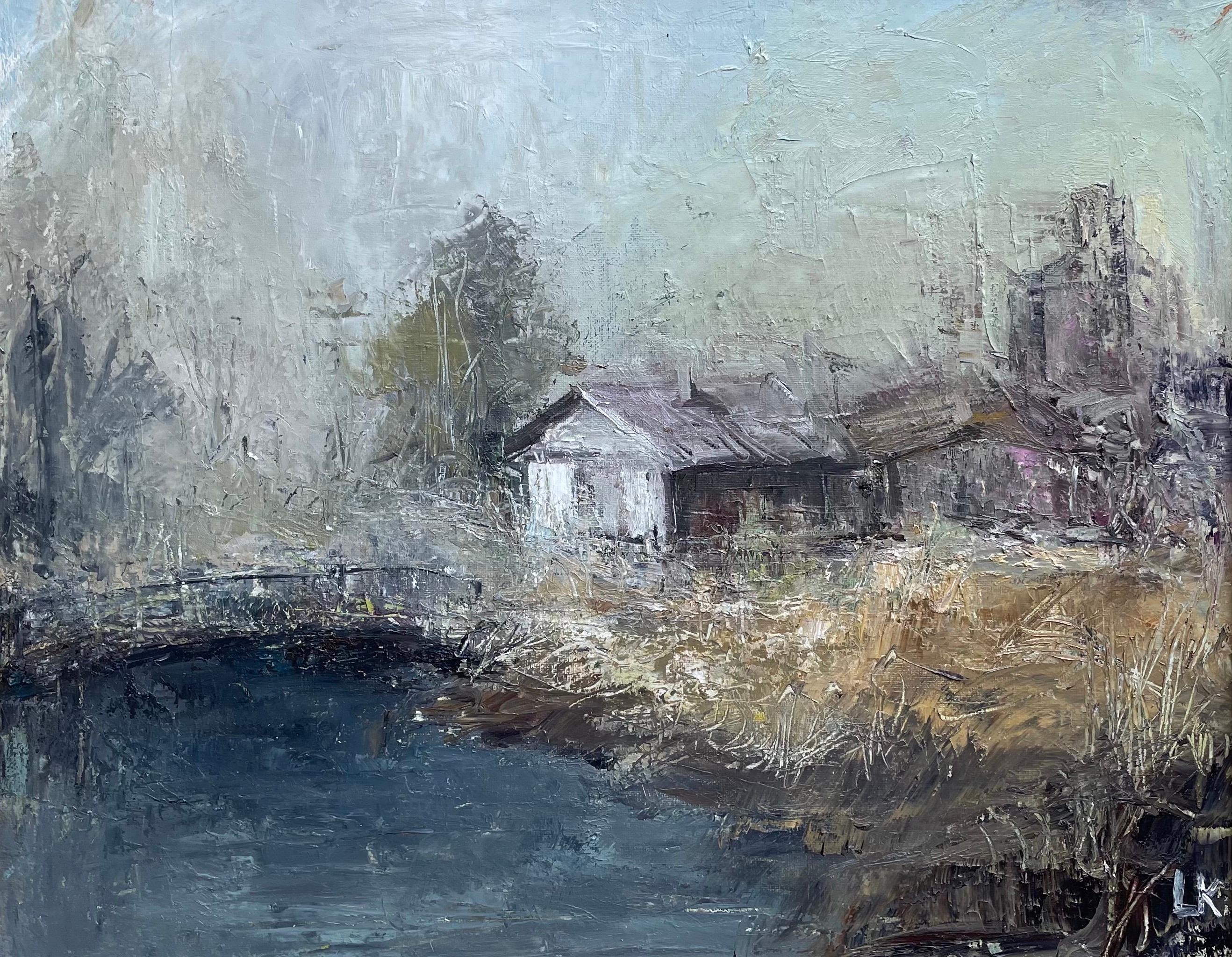 Lilya Kalashyan Creek, Original oil Painting, Ready to Hang, Framed