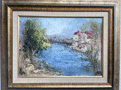 Riverbank, Original oil Painting, Ready to Hang, Framed