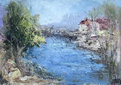Riverbank, Original oil Painting, Ready to Hang, Framed