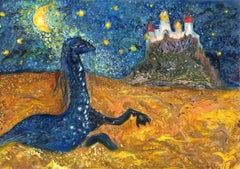 "А Nacht unter dem Mond. Impressionismus „ Originales Ölgemälde von Lilya Volskaya